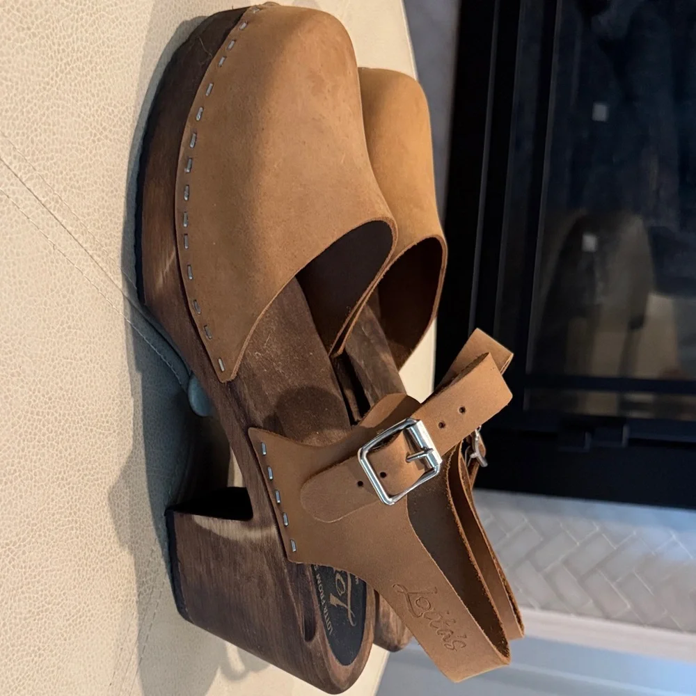 Lotta's Brown Leather Clogs SZ 41 Preowned - Picture 7 of 9